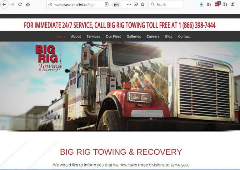Big Rig Towing New Website